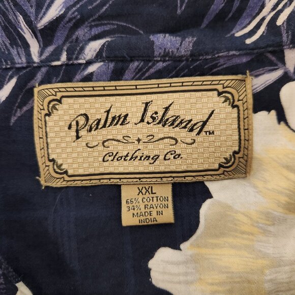Palm Island Hawaiian Shirt Short Sleeve Button Up Floral Tropical Mens XXL EUC - Picture 5 of 8